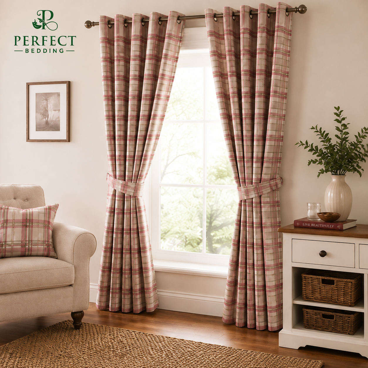 Premium Striped Curtains – Elegant Light Filtering Window Curtains | Perfect Bedding