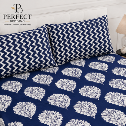 Perfect Bedding Premium Printed Bedding Set – Navy Floral